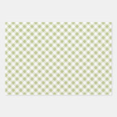 Witte Hydrangea Gingham en Polka Dot Patroon Inpakpapier Vel (Voorkant 2)