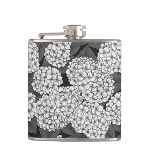 Witte hydrangea heupfles