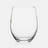 Witte Hydrangea krans Monogram Naam Wijnglas Zonder Voet (Links)