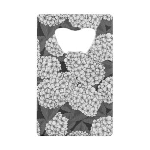 Witte hydrangea kredietkaart flessenopener