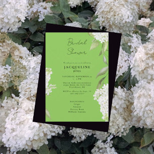 Witte Hydrangea Lime Groene Bruiloft Borrel Kaart