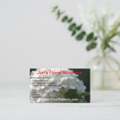  witte Hydrangea Mountain Laurel Flowers Visitekaartje (Staand voorkant)