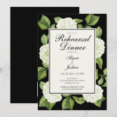 Witte Hydrangea QR-code Oefen Diner Uitnodiging (Voorkant / Achterkant)