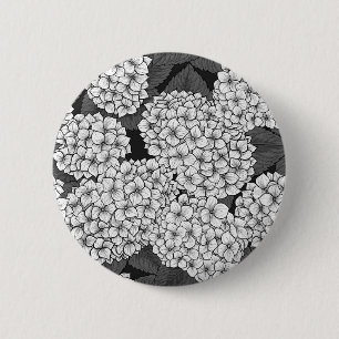 Witte hydrangea ronde button 5,7 cm