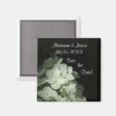 Witte Hydrangea Save the Date Magnet Magneet (Voorkant / Achterkant)