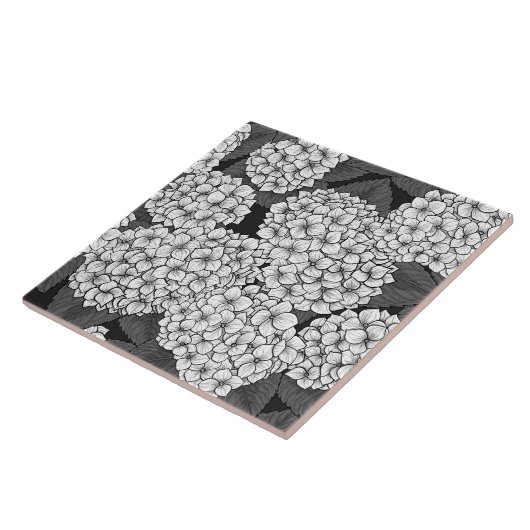 Witte hydrangea tegeltje (Zijkant)