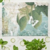 Witte hydrangea theedoek (Gevouwen)