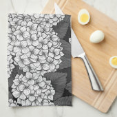 Witte hydrangea theedoek (Quarter Fold)