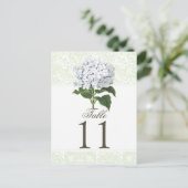  Witte Hydrangea Trouwtafel Nummer Briefkaart (Staand voorkant)