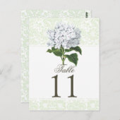  Witte Hydrangea Trouwtafel Nummer Briefkaart (Voorkant / Achterkant)