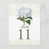 Witte Hydrangea Trouwtafel Nummer Briefkaart (Voorkant)