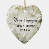 Witte Hydrangea Verloving Keramisch Ornament (Rechts)