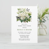 Witte Hydrangea vlinder bruiloft koppels douche Kaart (Staand voorkant)