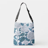 Witte hydrangea waterverf crossbody tas (Achterkant)