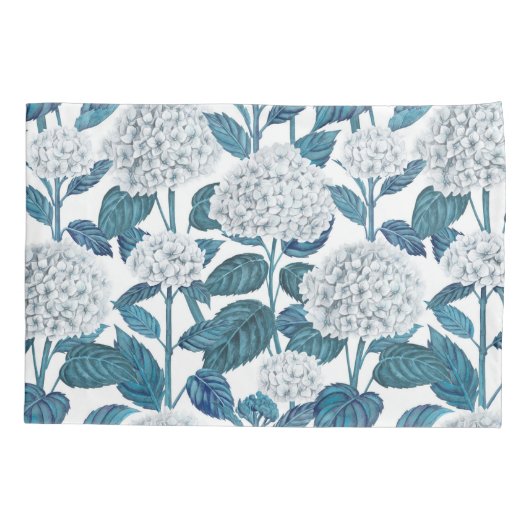 Witte hydrangea waterverf kussensloop (Achterkant)