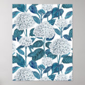 Witte hydrangea waterverf poster (Voorkant)