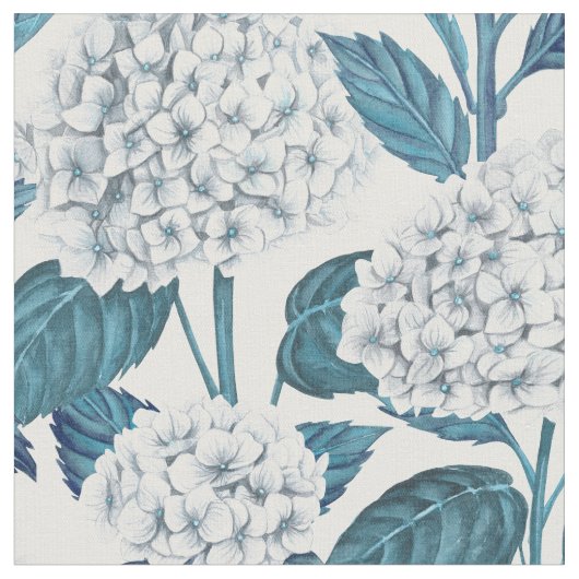 Witte hydrangea waterverf stof (Close Up)