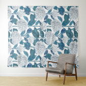 Witte hydrangea waterverf wandkleed (In Situ (horizontaal))