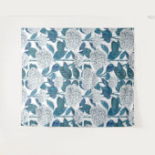 Witte hydrangea waterverf wandkleed (Voorkant (horizontaal))