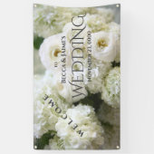Witte hydrangeas en ranunculus spandoek (Verticaal)