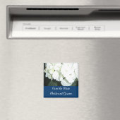 Witte hydrangeas met zeegrens magneet (Insitu (Vaatwasser))