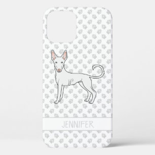 Witte Ibizan Hound met gladde vacht Cartoonhond & iPhone 12 Hoesje