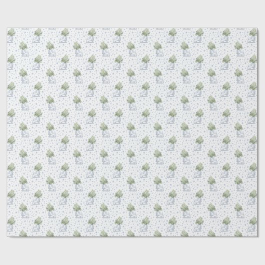 Witte Ijs Schaatsen Blauw Sneeuwvlokken Wit Kerstm Cadeaupapier (Vlak)