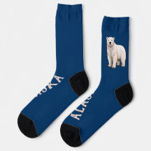 Witte ijsbeer op blauwe Alaska