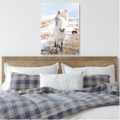Witte IJslandse paarden, IJsland Canvas Afdruk (Insitu (Slaapkamer))