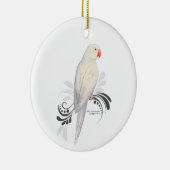 Witte Indische ringnek Parrot Keramisch Ornament (Rechts)