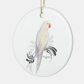 Witte Indische ringnek Parrot Keramisch Ornament (Links)