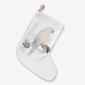 Witte Indische ringnek Parrot Kleine Kerstsok (Voorkant (Hangend))