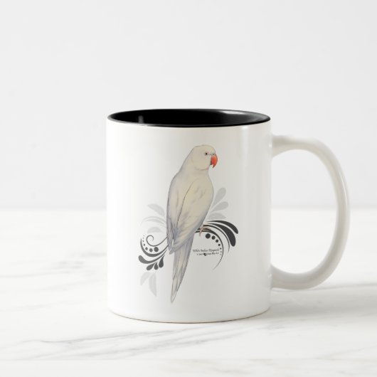 Witte Indische ringnek Parrot Tweekleurige Koffiemok (Rechts)