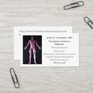 Witte internist DR Menselijk Lichaam Interne Genee Visitekaartje