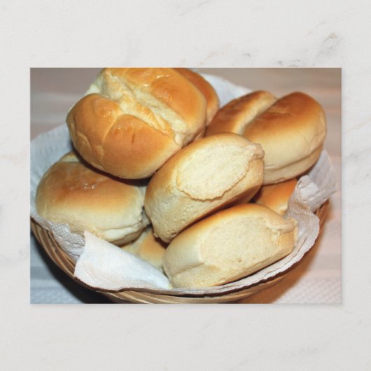 Witte inwendige rollen in een foto van het mandje briefkaart (Voorkant)