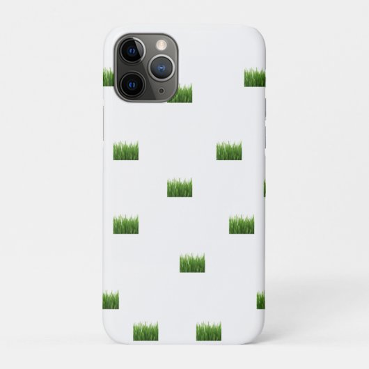 Witte iPhone Case met Green Grass Patch – Natuur (Achterkant)
