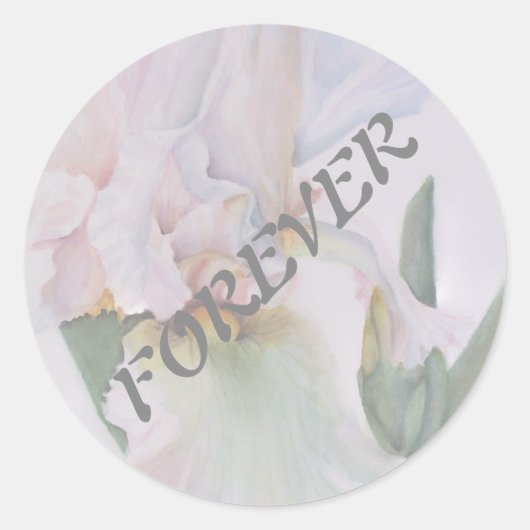 WITTE IRIS WEDDING STICKERS (Voorkant)