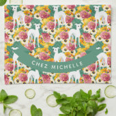 Witte Italiaanse greyhounds of whippets Theedoek (Gevouwen)