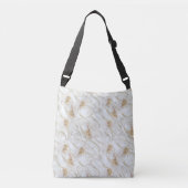 Witte-ivoor-zijde-uithoekige miniparels crossbody tas (Voorkant)