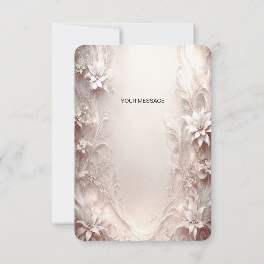 Witte ivoren bloem bedankkaart (Achterkant)