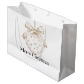 Witte ivoren Ornamenten kerst Groot Cadeauzakje (Voorkant Gekanteld)