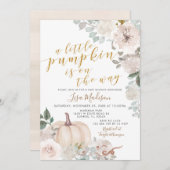 Witte ivoren Waterverf pompoen is onderweg Kaart (Voorkant / Achterkant)