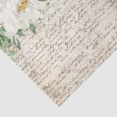 Witte Ivory Floral - Oude Letter-loskoppeling Tissuepapier (Detail)