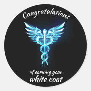 Witte Jas Ceremonie Crystal Medical Ronde Sticker