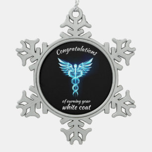 Witte Jas Ceremonie Crystal Medical Tin Sneeuwvlok Ornament