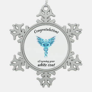 Witte Jas Ceremonie Crystal Medical Tin Sneeuwvlok Ornament