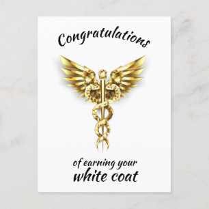 Witte Jas Ceremonie Gouden Medisch  Briefkaart