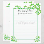 Witte Jasmijn Bloemen Gevoerde Schrijfpapier (Voorkant / Achterkant)