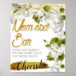 Witte jasmijn elegante Mimosa bar bord Poster