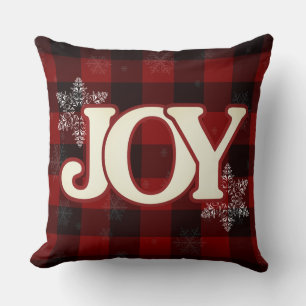 Witte JOY van Kerst Elegant Rode buffelruit Kussen